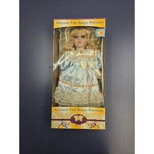 Jenny Faith Collection Genuine Fine Bisque Porcelain Doll Blue Eyes Blonde Hair